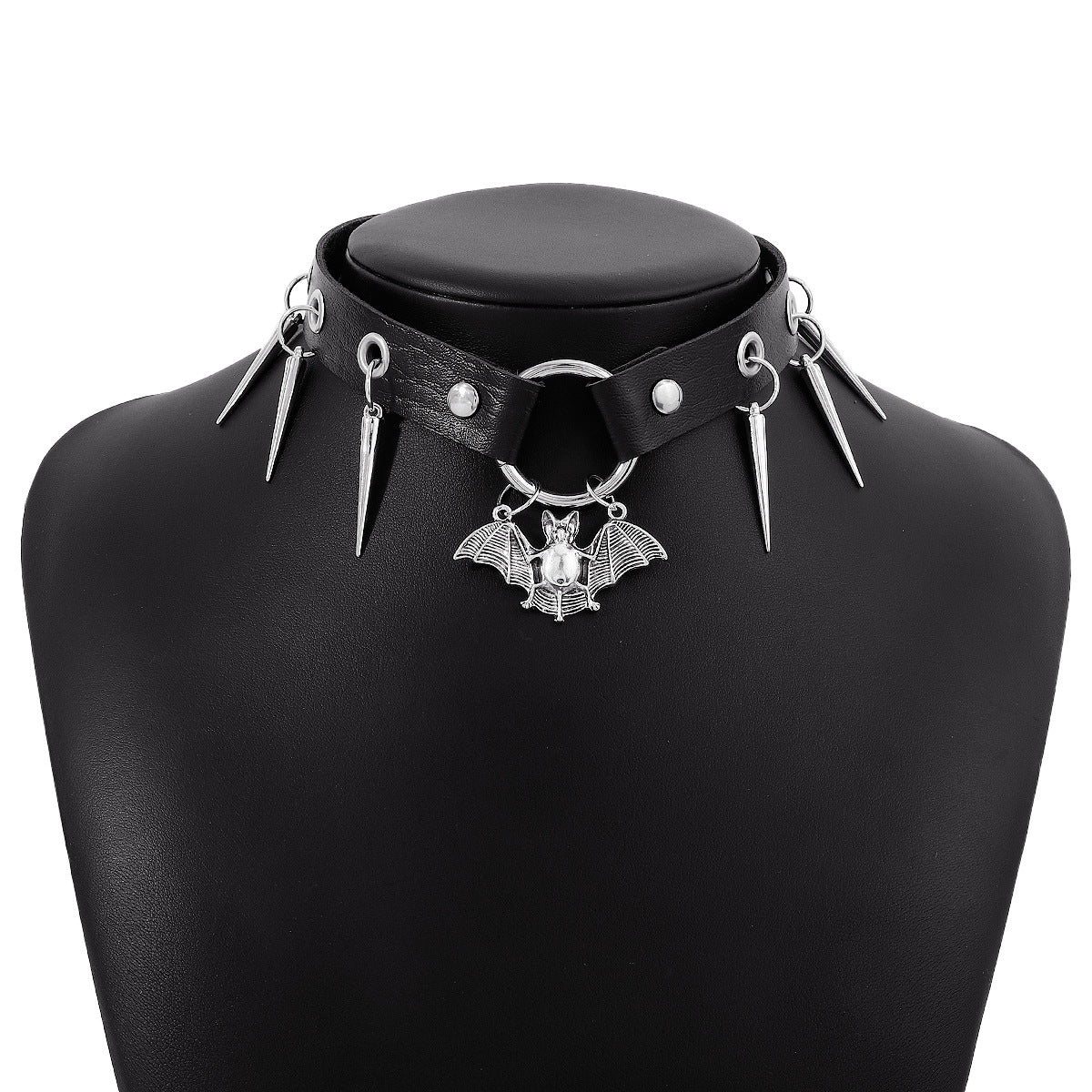 Wholesale Punk Rock Fan Gothic Leather Snake Rivet Bondage Collar Clavicle Chain